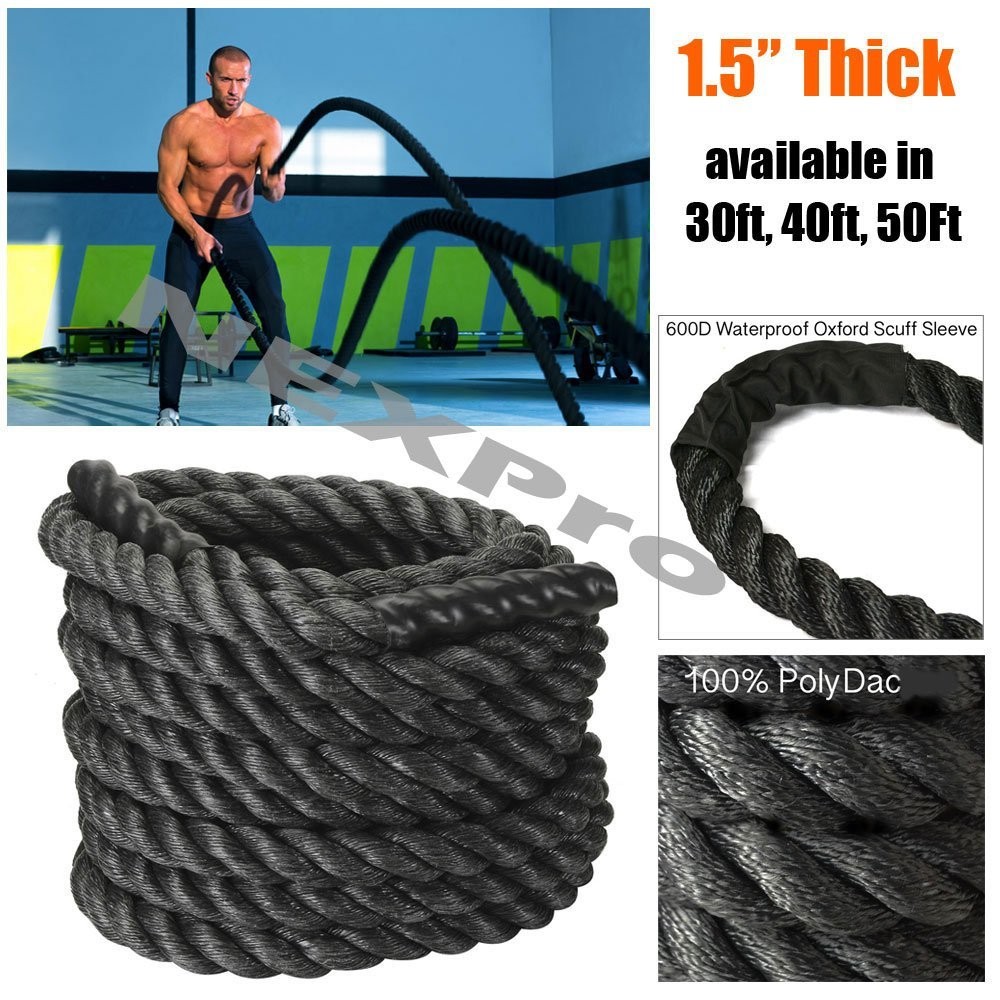 Exercise Workout Strength Training Undulation Ropes 30ft/40ft/50ft Battle Rope 