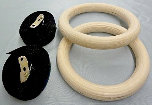 Wood Gymnastic Ring Olympic Strength Training Gym Rings Wooden for Crossfit 