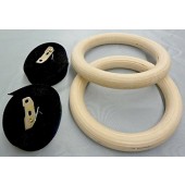 Wood Gymnastic Ring Olympic Strength Training Gym Rings Wooden for Crossfit 